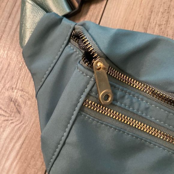 Sea Foam Green Colored Two Pouch Fanny Pack - Picture 4 of 5